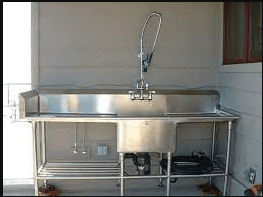 fish cleaning table with sink